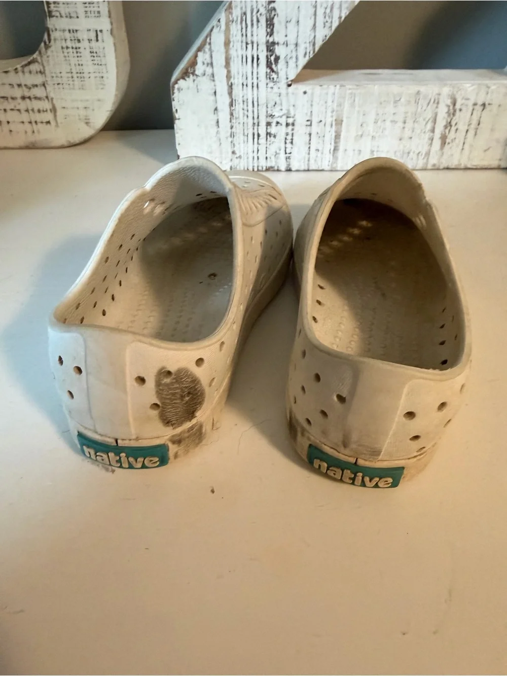 Native Kids White  Slip-On Shoes